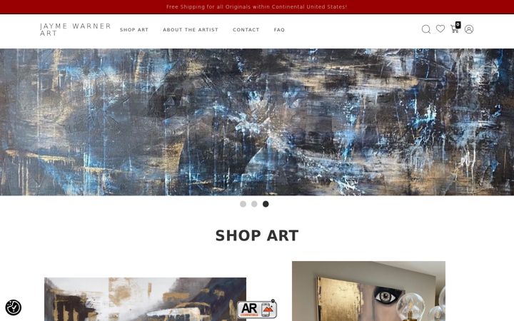 Screenshot of jaymewarnerart.com