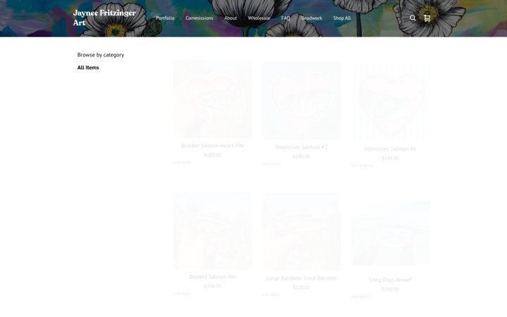 Screenshot of jayneefritzinger.com