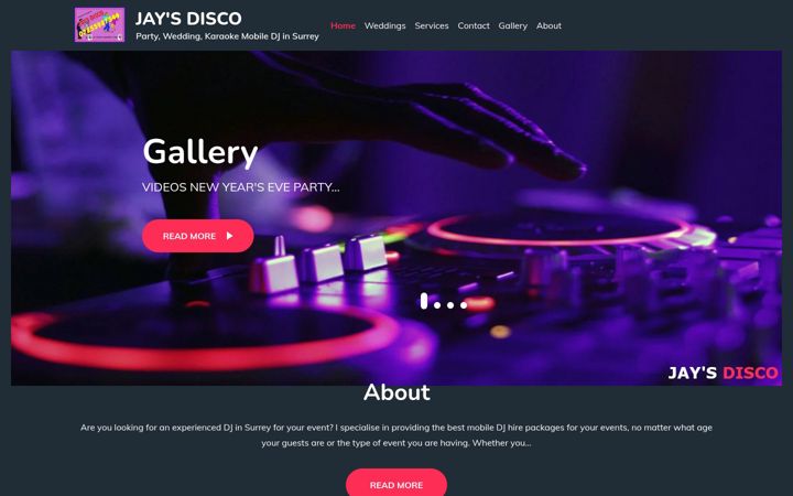 Screenshot of jays-disco.co.uk