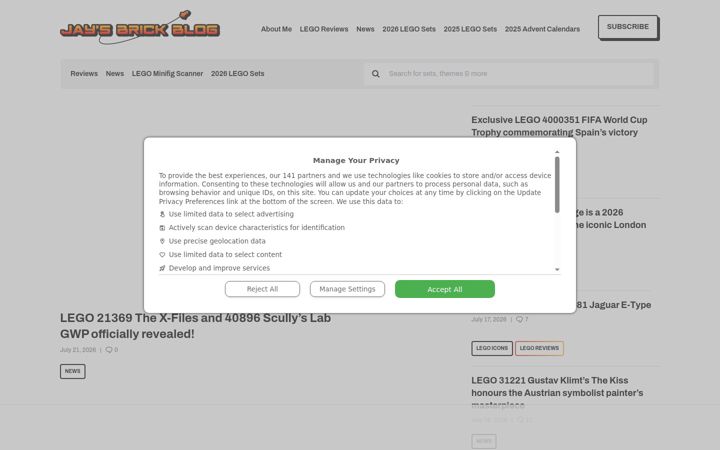 Screenshot di jaysbrickblog.com