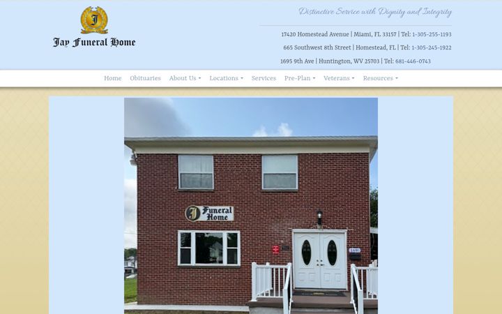 Screenshot of jaysfuneralhome.com