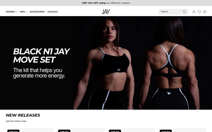 Screenshot of jaysportswear.com