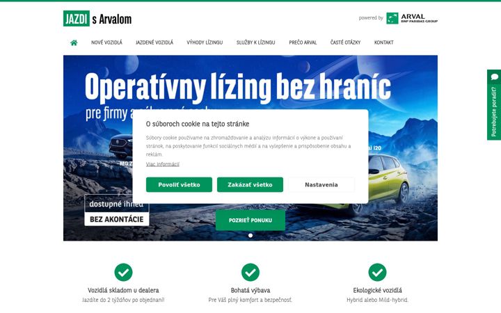 Screenshot of jazdisarvalom.sk