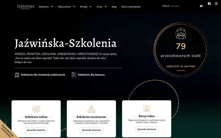 Screenshot of jazwinska-szkolenia.pl