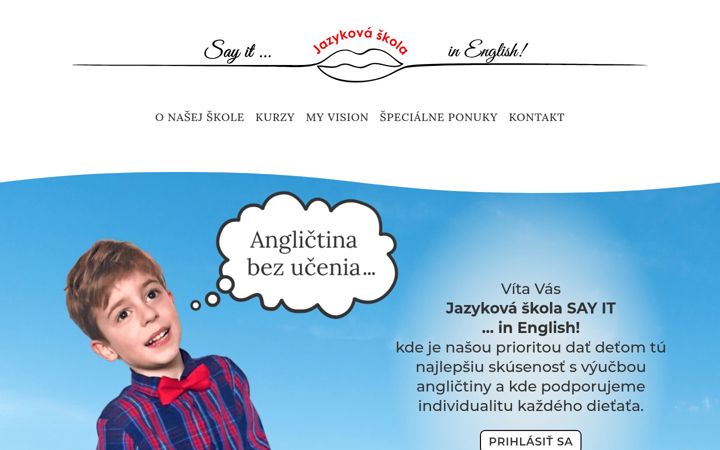 Screenshot of jazykovaskola-sayit.sk