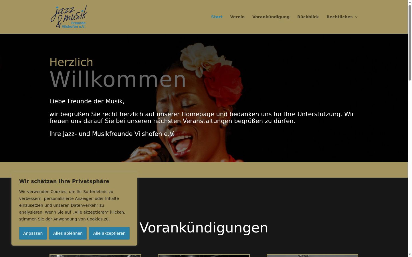 Screenshot of the consent banner shown before any interaction