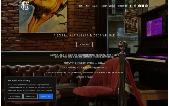 Screenshot of jazzcaferoma.com