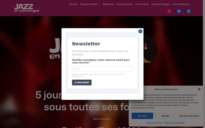 Screenshot of jazzencomminges.com