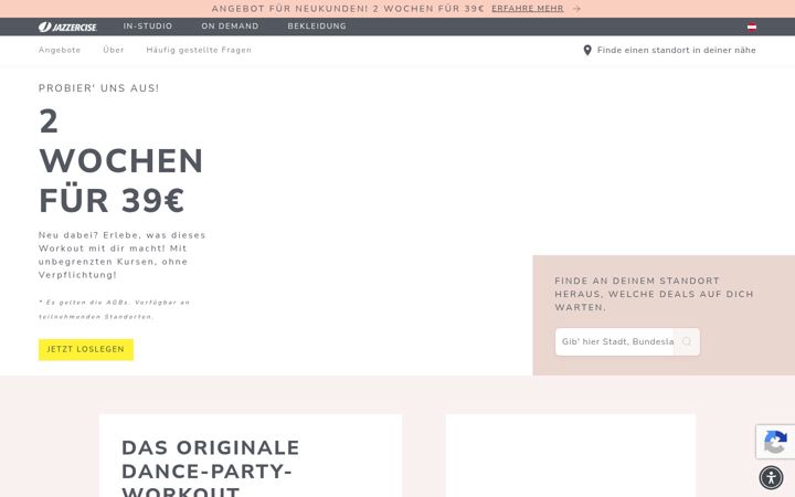 Screenshot of jazzercise.at