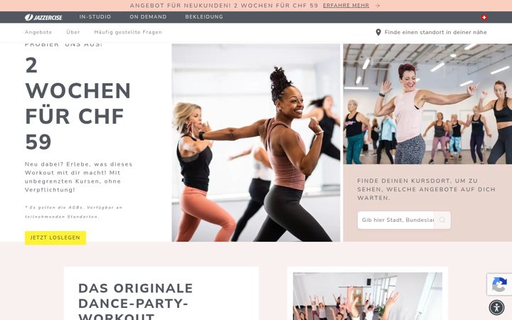 Screenshot of jazzercise.ch