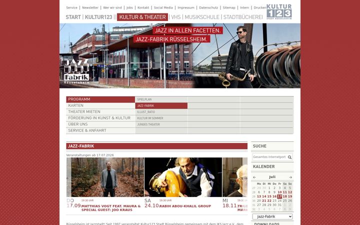 Screenshot ta' jazzfabrik.de