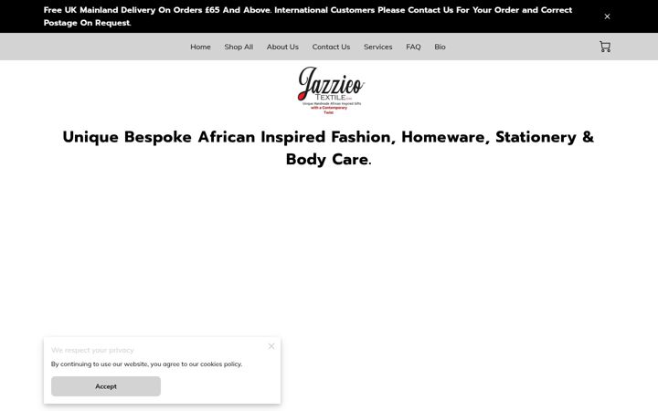 Screenshot of jazzieotextile.com