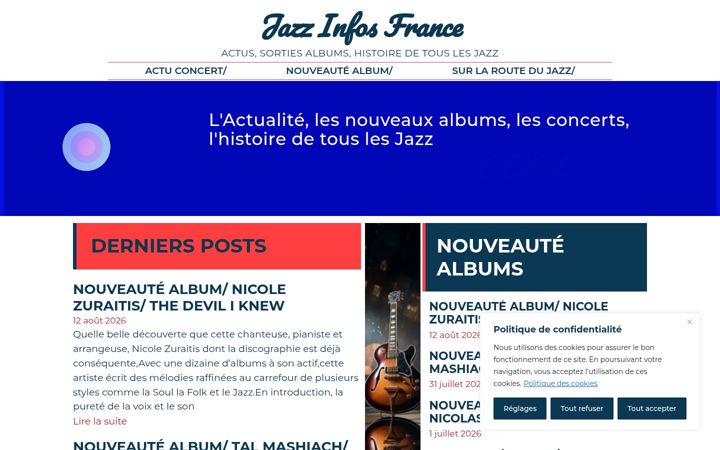 Screenshot of jazzinfosfrance.fr