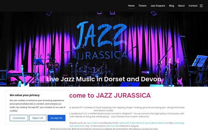 Screenshot of jazzjurassica.co.uk