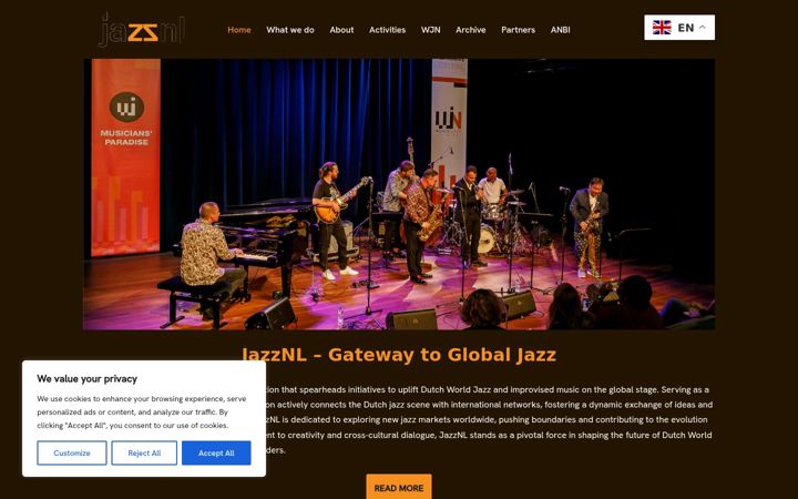 Screenshot of jazznl.com