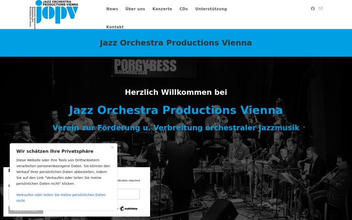 Screenshot of jazzorchestraproductions.at