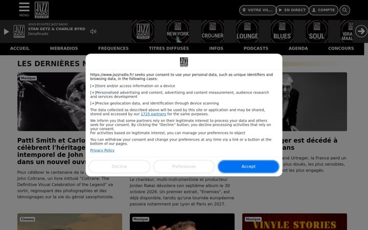 Screenshot of jazzradio.fr