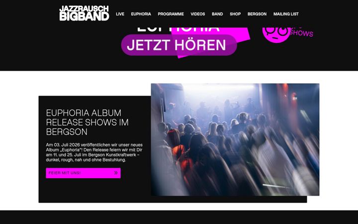 Posnetek zaslona jazzrauschbigband.de