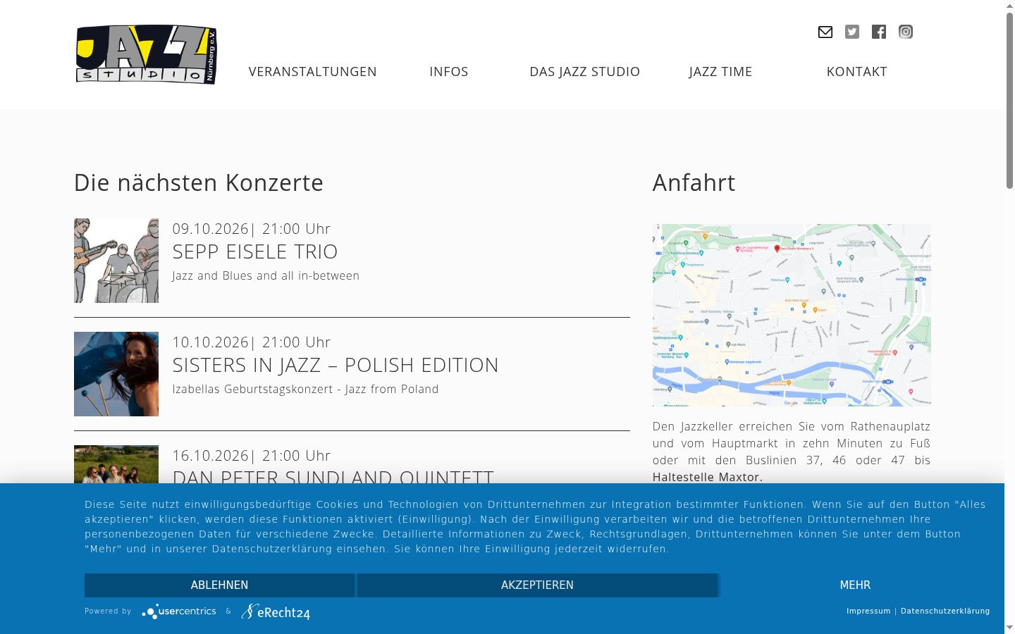 Screenshot of the consent banner shown before any interaction