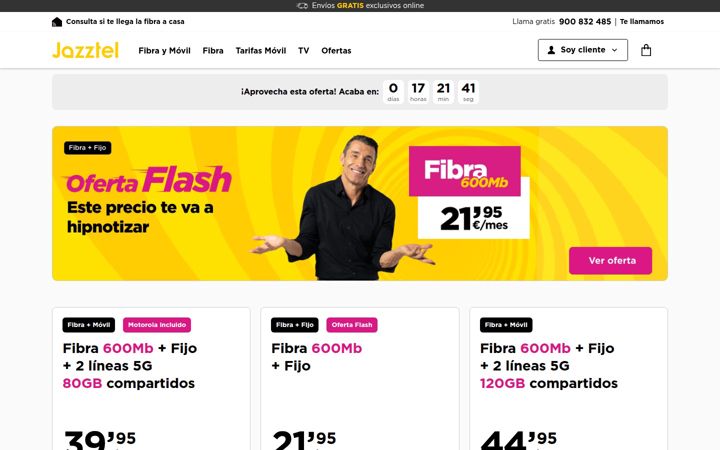 Skjermbilde av jazztel.com