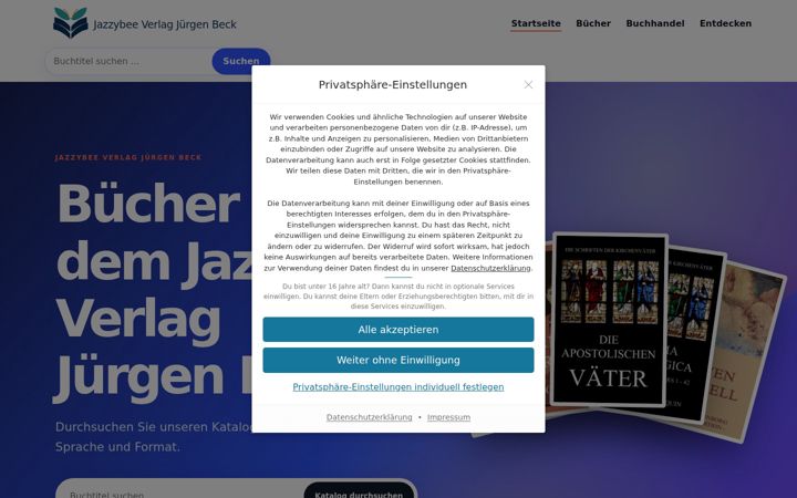 Screenshot of jazzybee-verlag.de