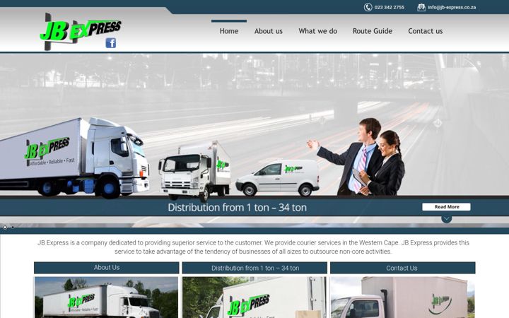 Screenshot of jb-express.co.za