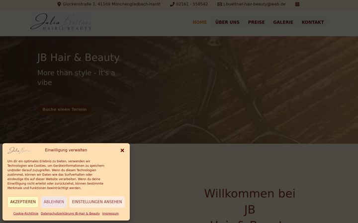 Screenshot of jb-hairandbeauty.de