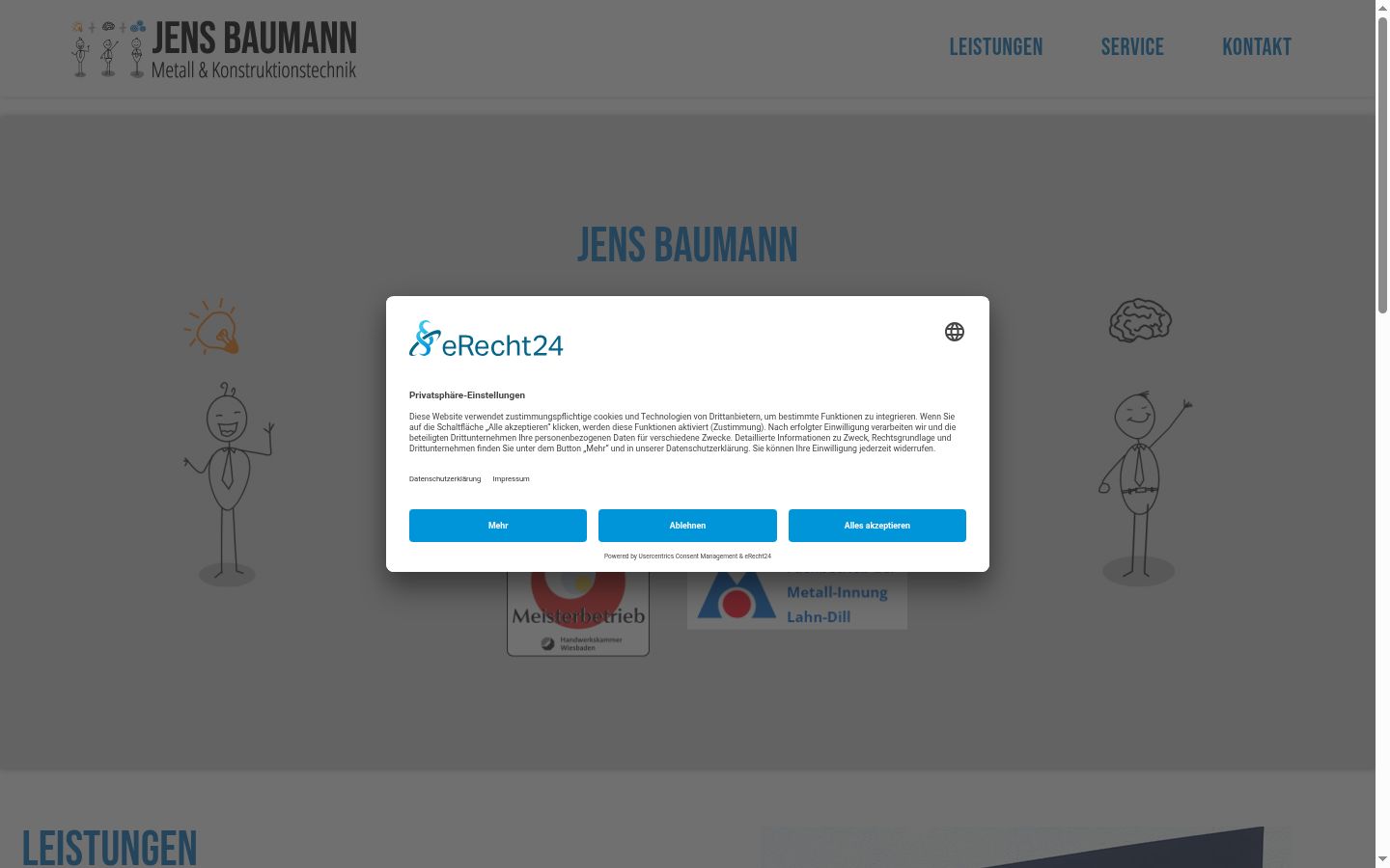 Screenshot del banner di consenso mostrato prima di qualsiasi interazione