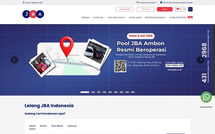 Screenshot of jba.co.id