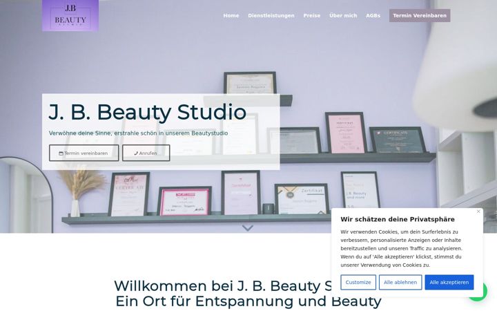 Screenshot of jbbeauty.ch