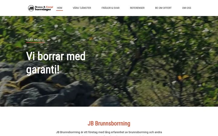 Screenshot of jbbrunnsborrning.se