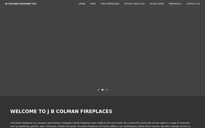 Screenshot of jbcolman-fireplaces.co.uk
