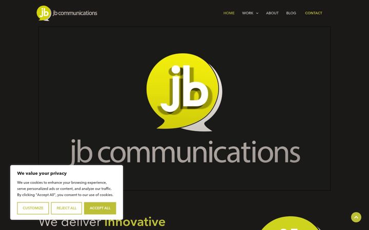 Screenshot of jbcommunications.co.uk