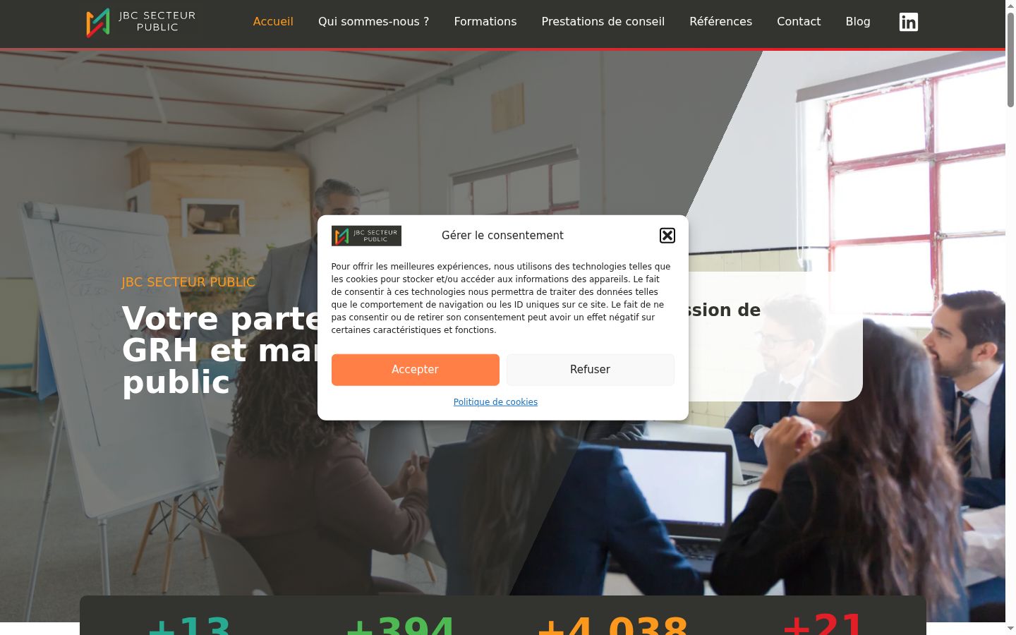 Screenshot tal-banner tal-kunsens muri qabel kwalunkwe interazzjoni