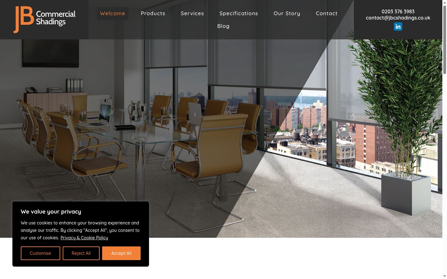 Screenshot of the consent banner shown before any interaction