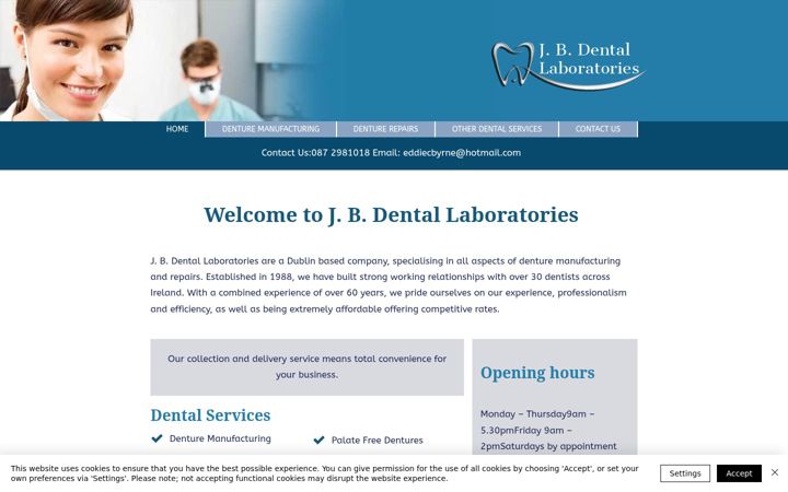 Screenshot of jbdentaldublin.com