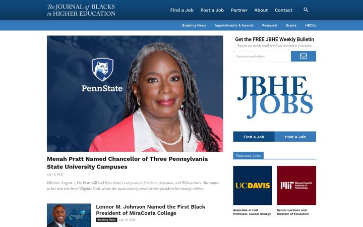 Screenshot of jbhe.com