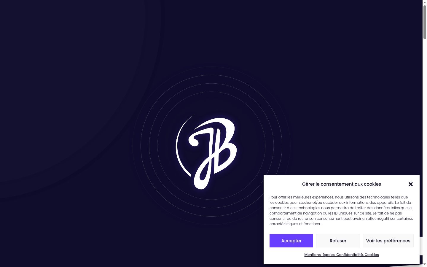 Screenshot del banner di consenso mostrato prima di qualsiasi interazione