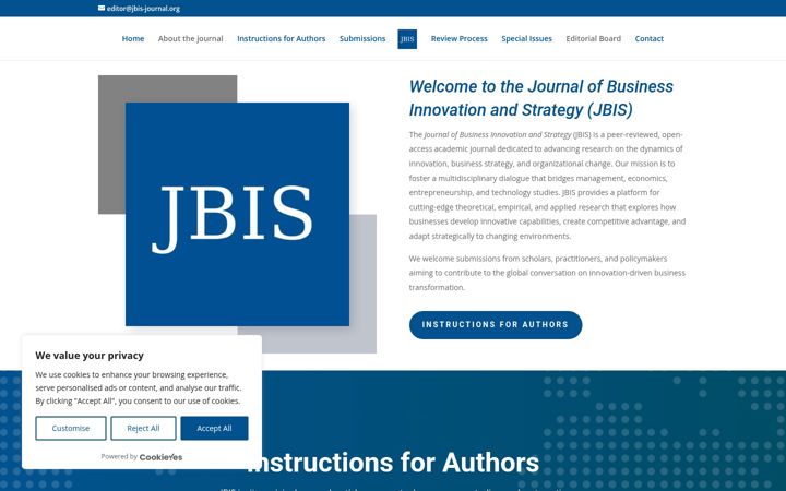 Screenshot of jbisjournal.org