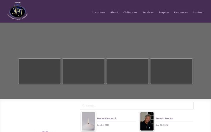 Screenshot of jbjenkinsfuneralhome.com