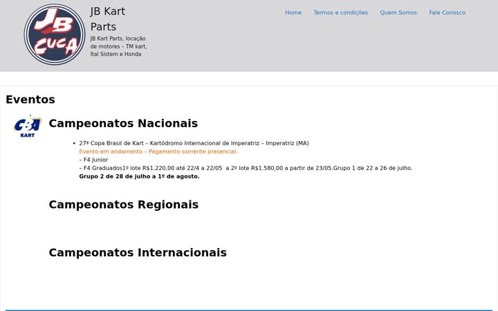 Screenshot of jbkartparts.com.br