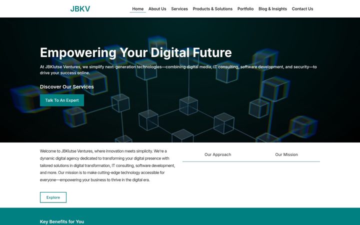 Screenshot of jbklutseventures.com