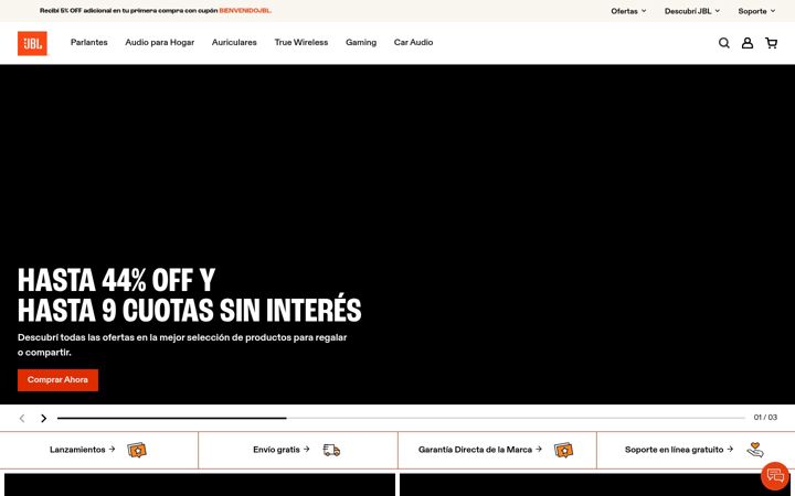 Screenshot of jbl.com.ar