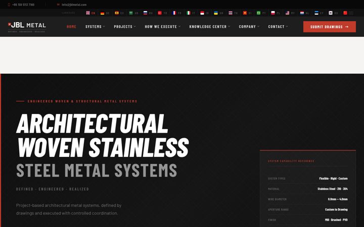 Screenshot of jblmetal.com