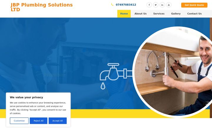 Screenshot of jbpplumbingsolutions.co.uk