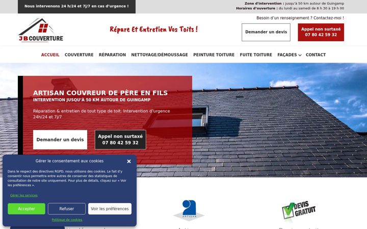 Screenshot of jbprocouverture.fr
