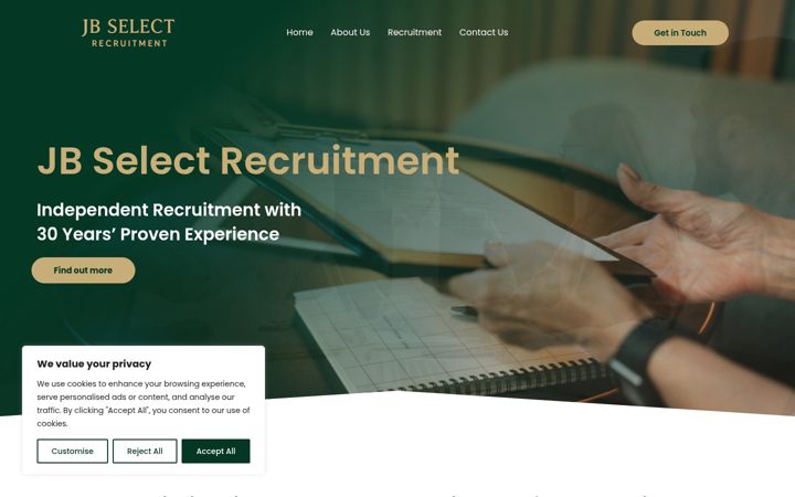 Screenshot of jbselectrecruitment.com