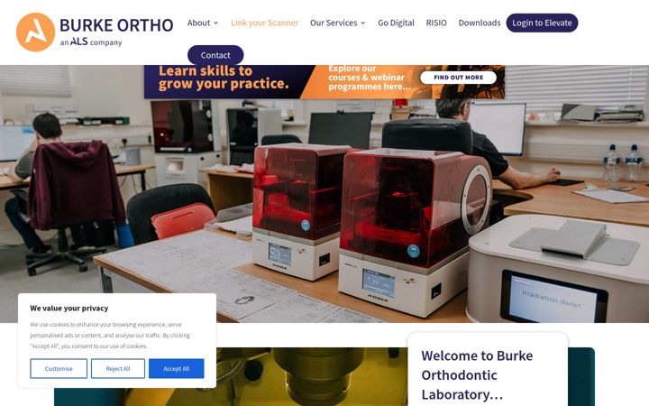 Screenshot of jburkeortholab.com