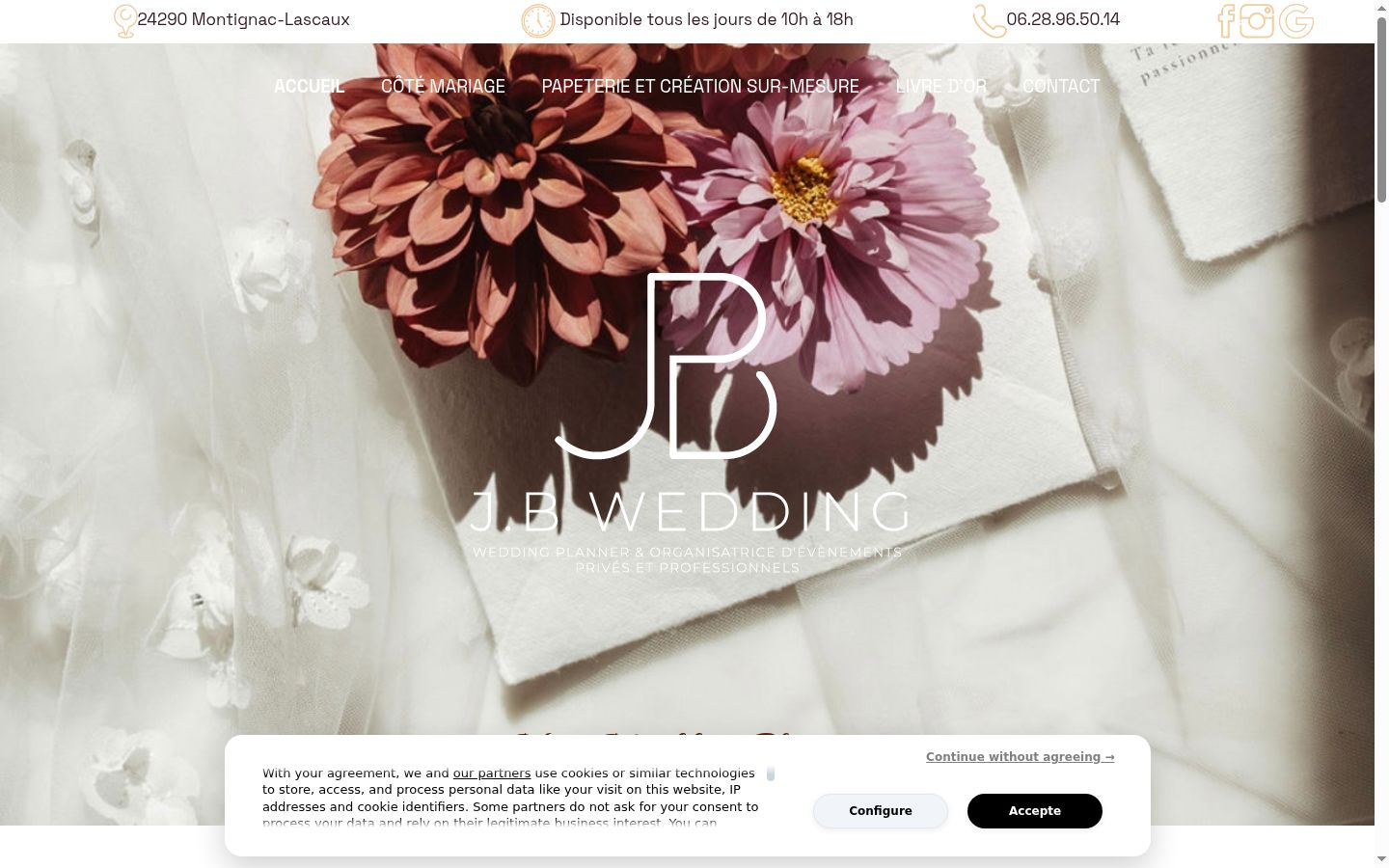 Screenshot of the consent banner shown before any interaction