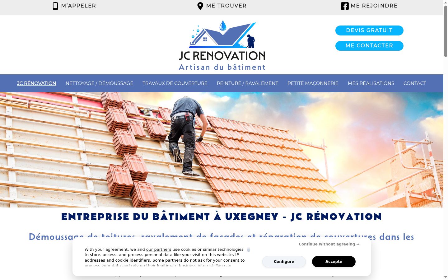 Screenshot des Einwilligungsbanners vor jeglicher Interaktion